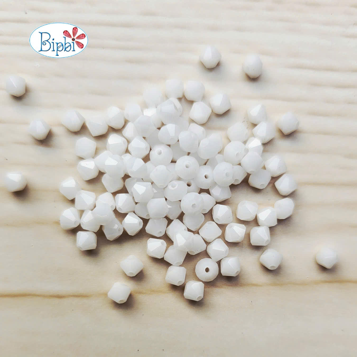 Pha lê Preciosa 4mm màu trắng xà cừ (AB)