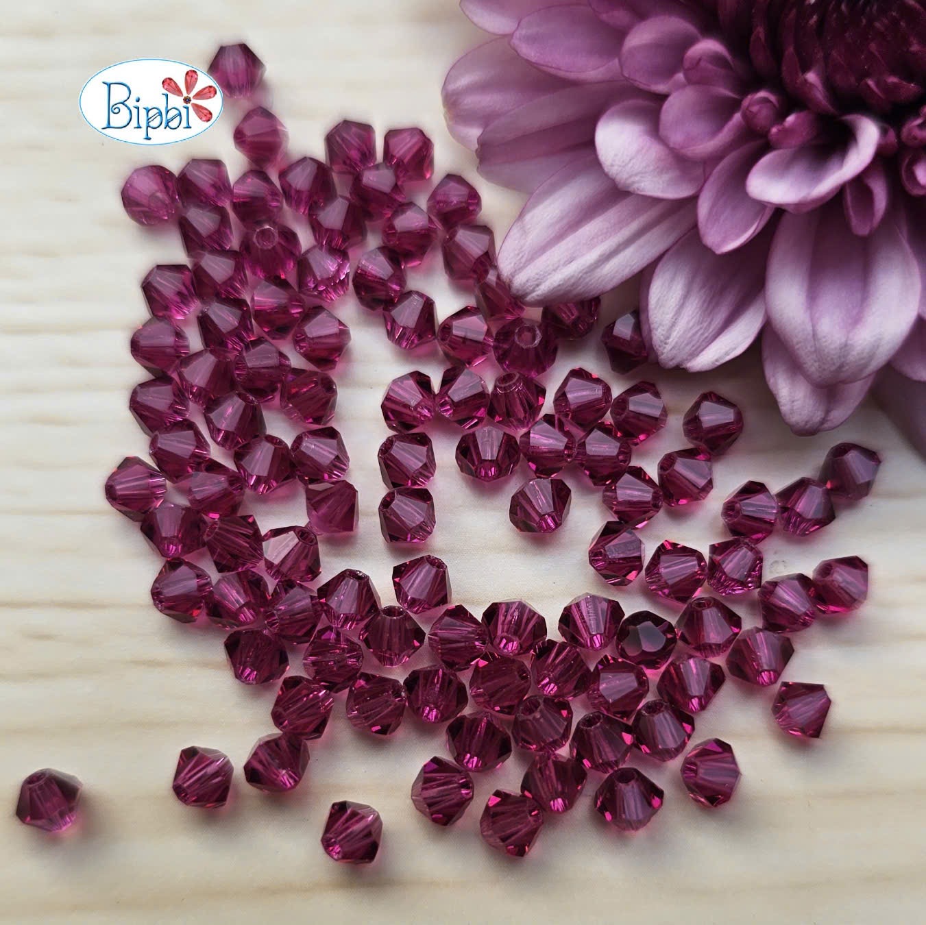 Pha lê Preciosa 4mm màu tím (amethyst)