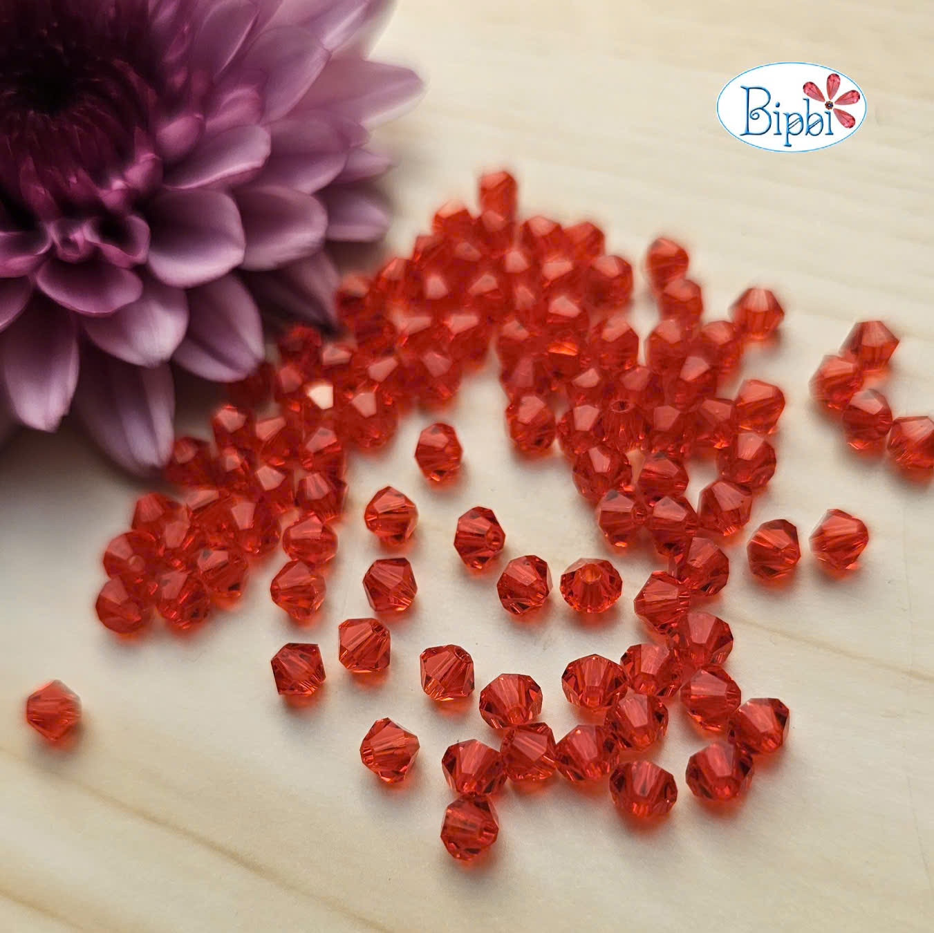 Pha lê Preciosa 4mm màu đỏ cờ (hyacinthy)