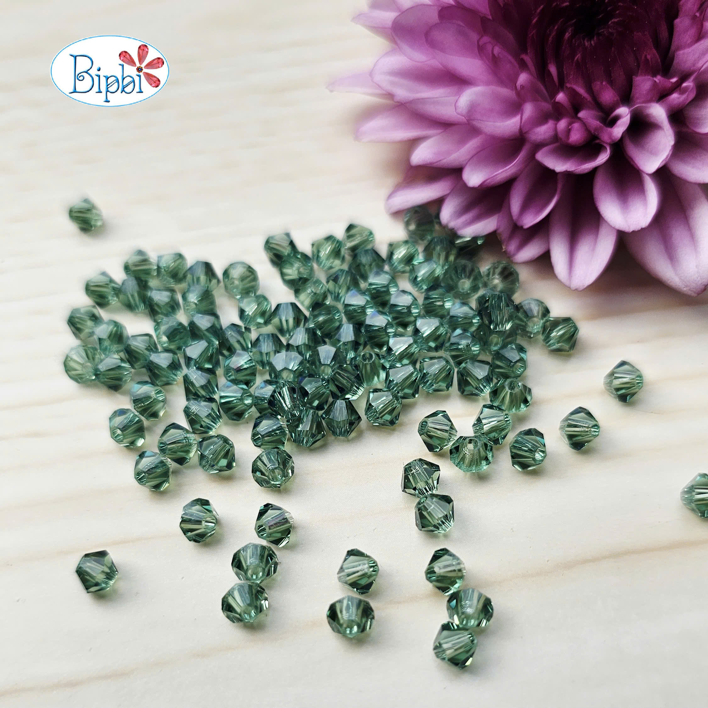 Pha lê Preciosa 4mm màu xanh khói (erinite)