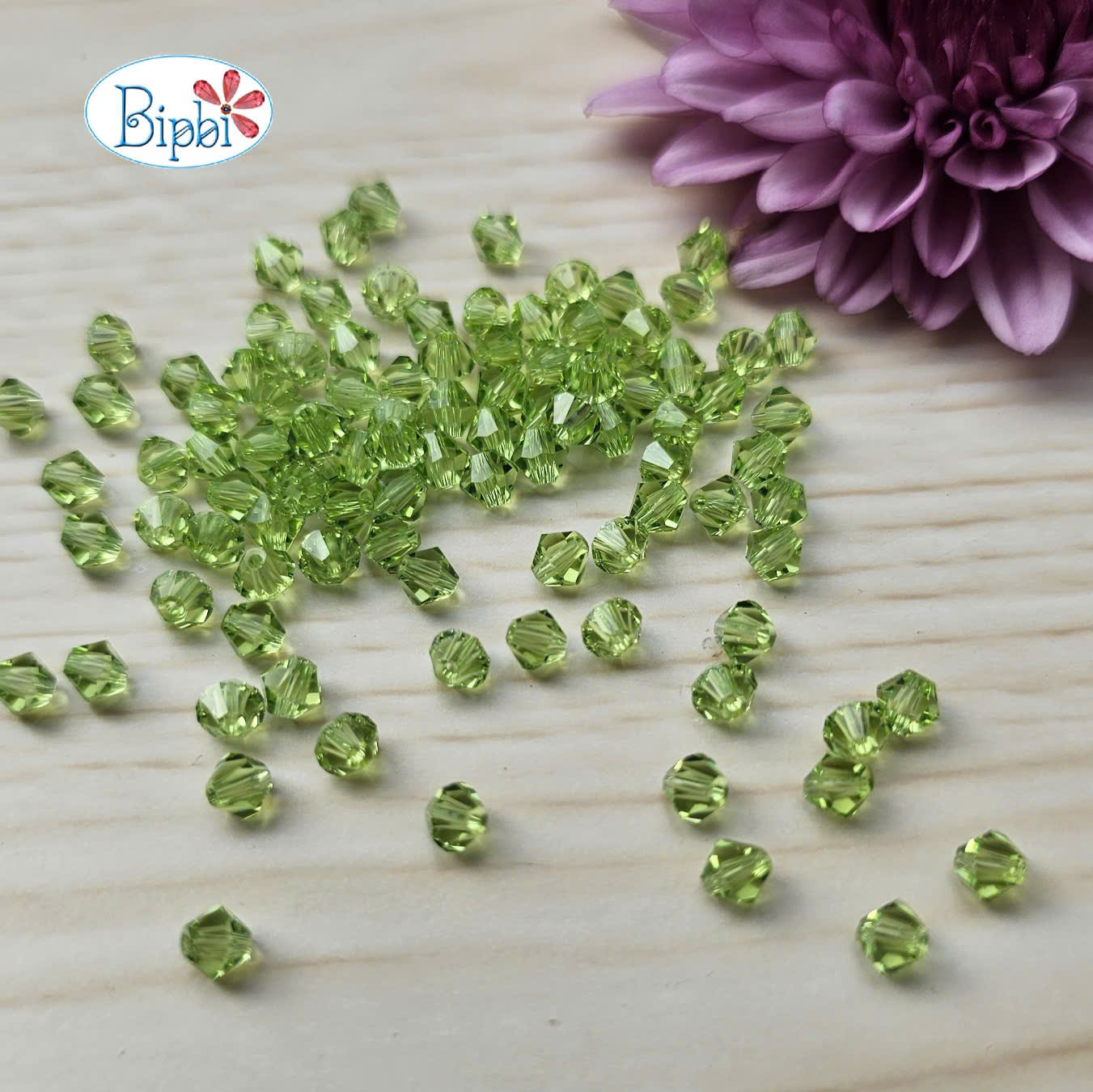 Pha lê Preciosa 4mm màu xanh nhạt (lime)