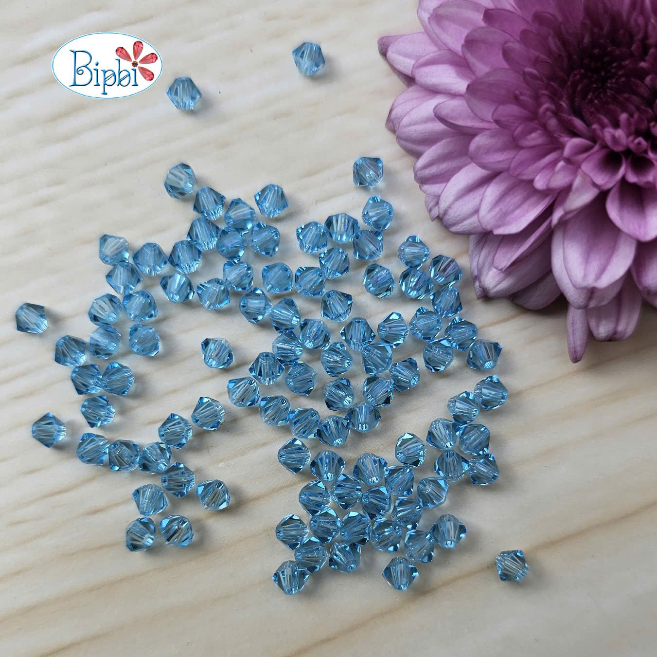 Pha lê Preciosa 4mm xanh dương (aquamarine)