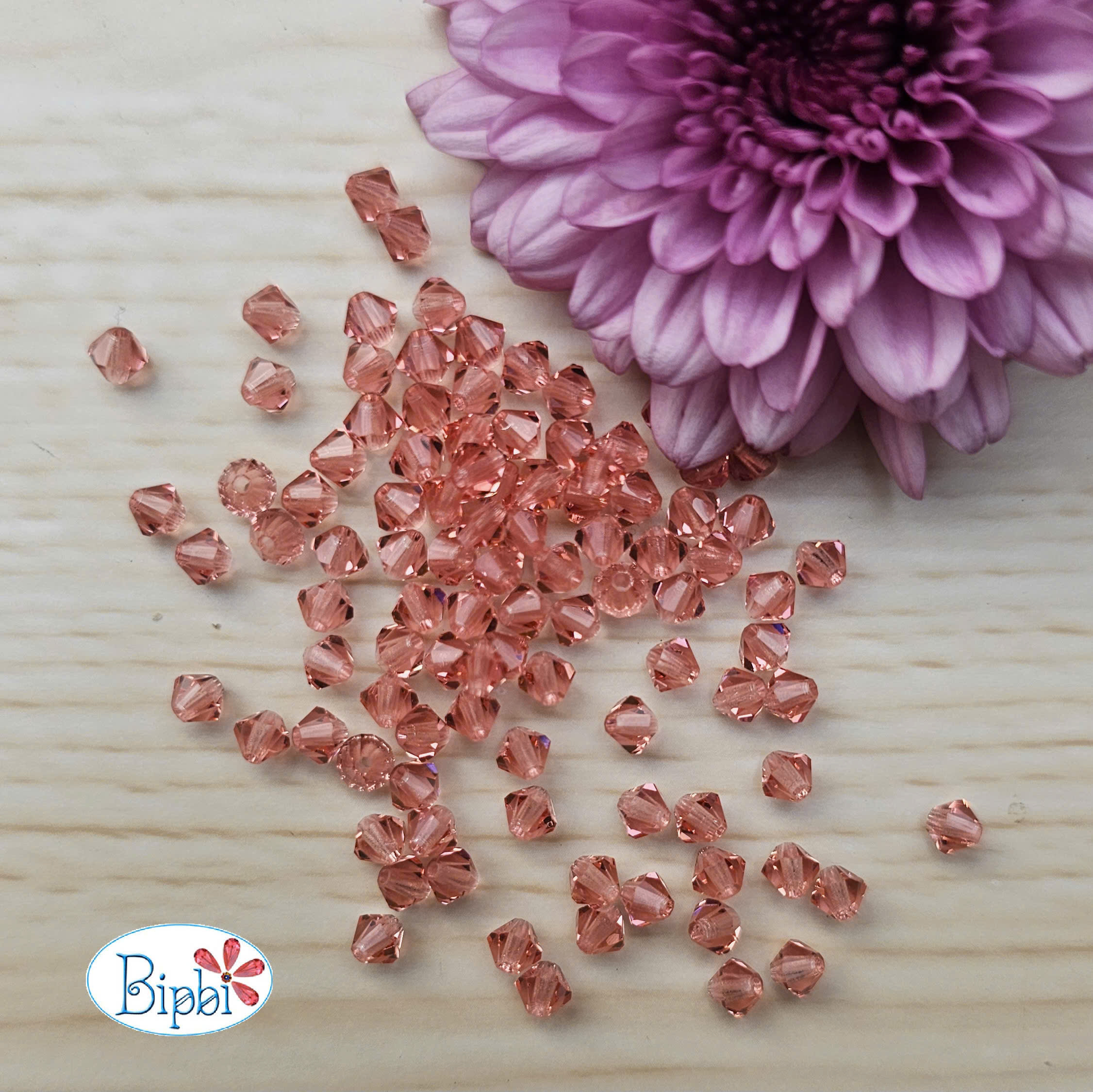 Pha lê Preciosa 4mm màu hồng xám (padparachas)