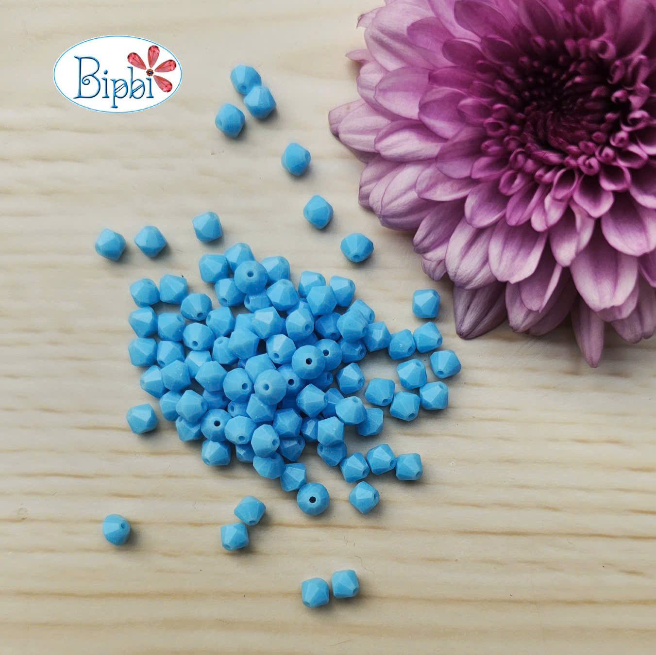 Pha lê Preciosa 4mm màu xanh đục turquoise