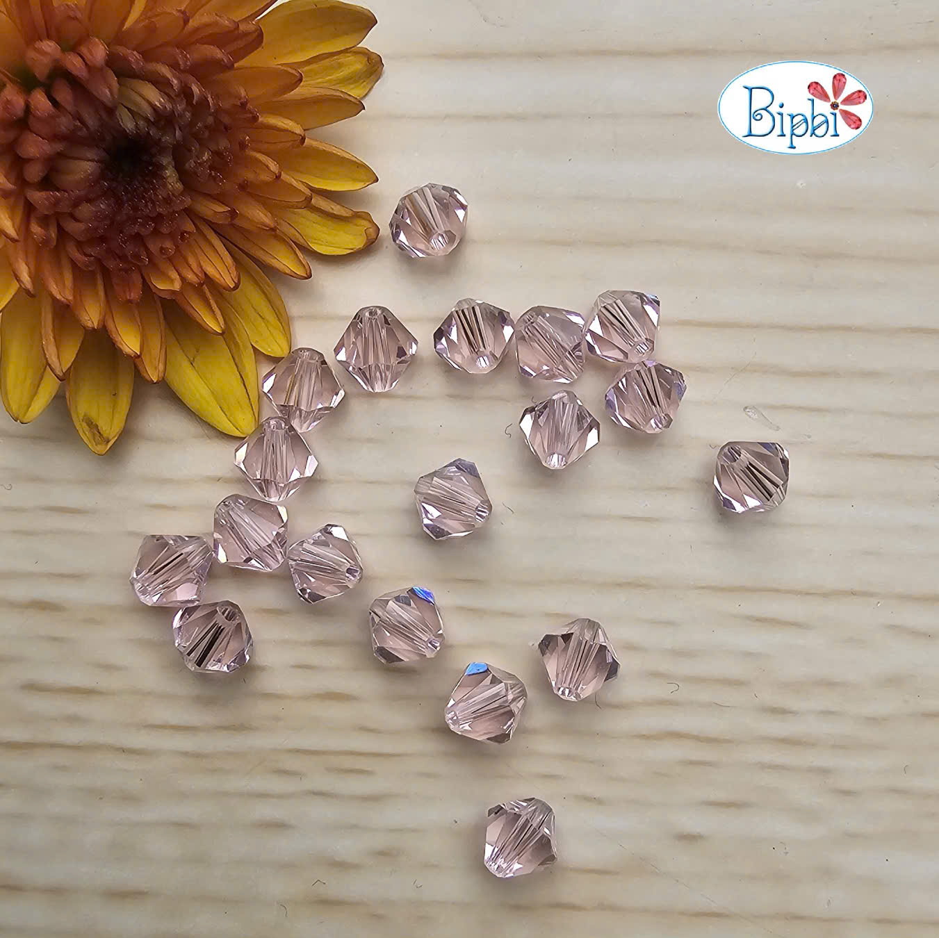 Pha lê Preciosa 6mm màu hồng phấn pink sapphire