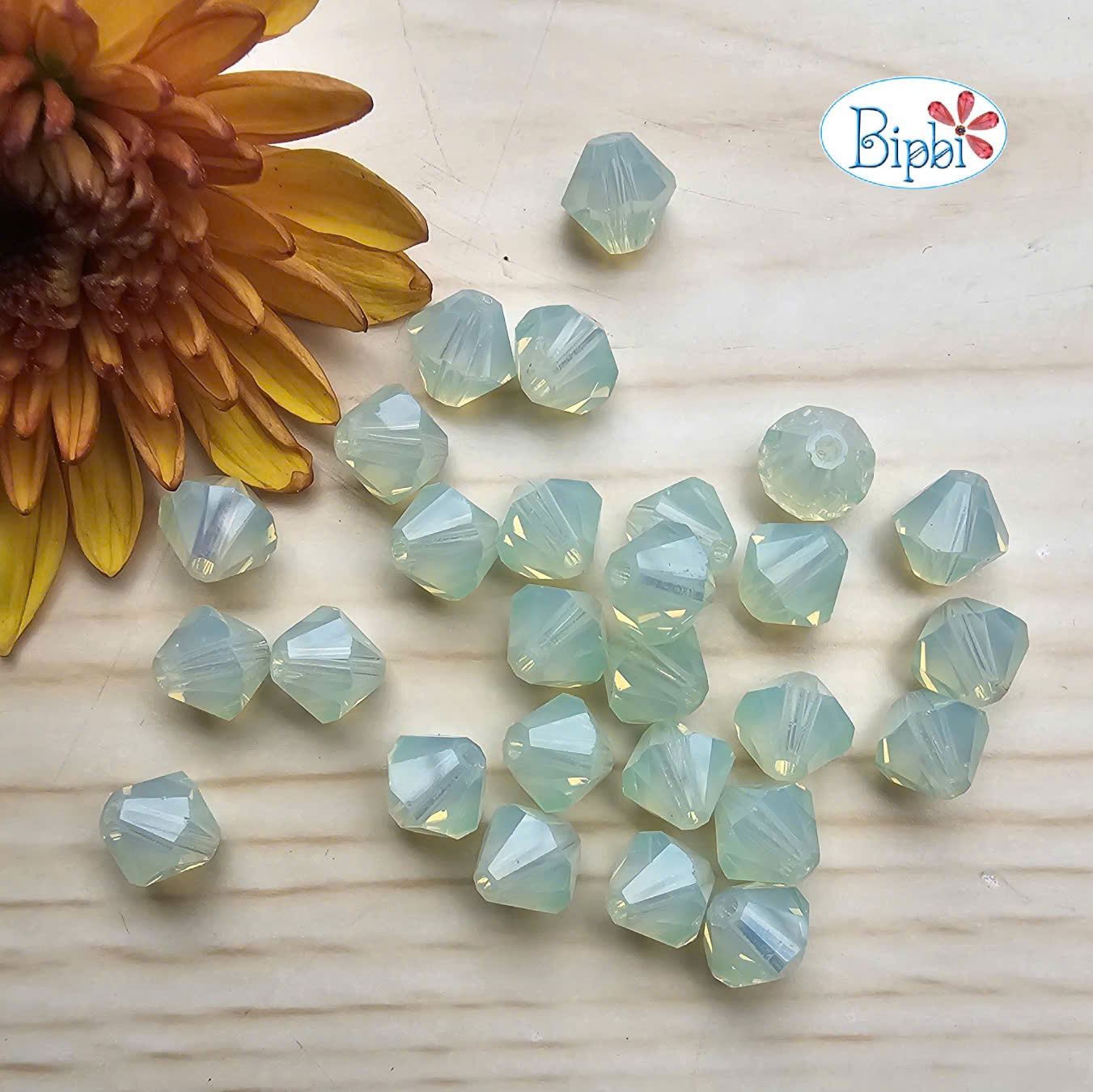 Pha lê Preciosa 6mm màu xanh lá non chrysolite opal