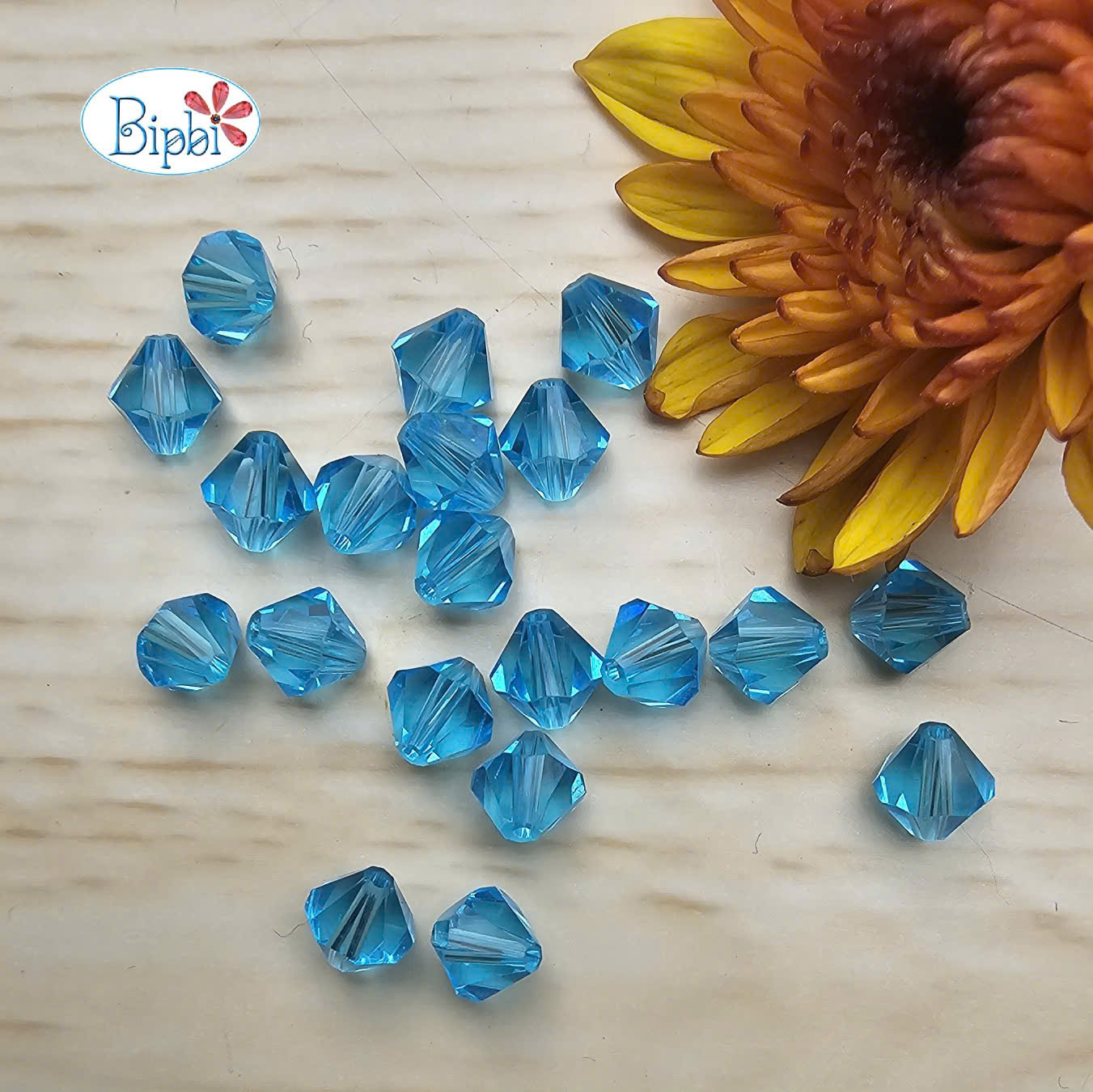 Pha lê Preciosa 6mm màu xanh aqua bohemian