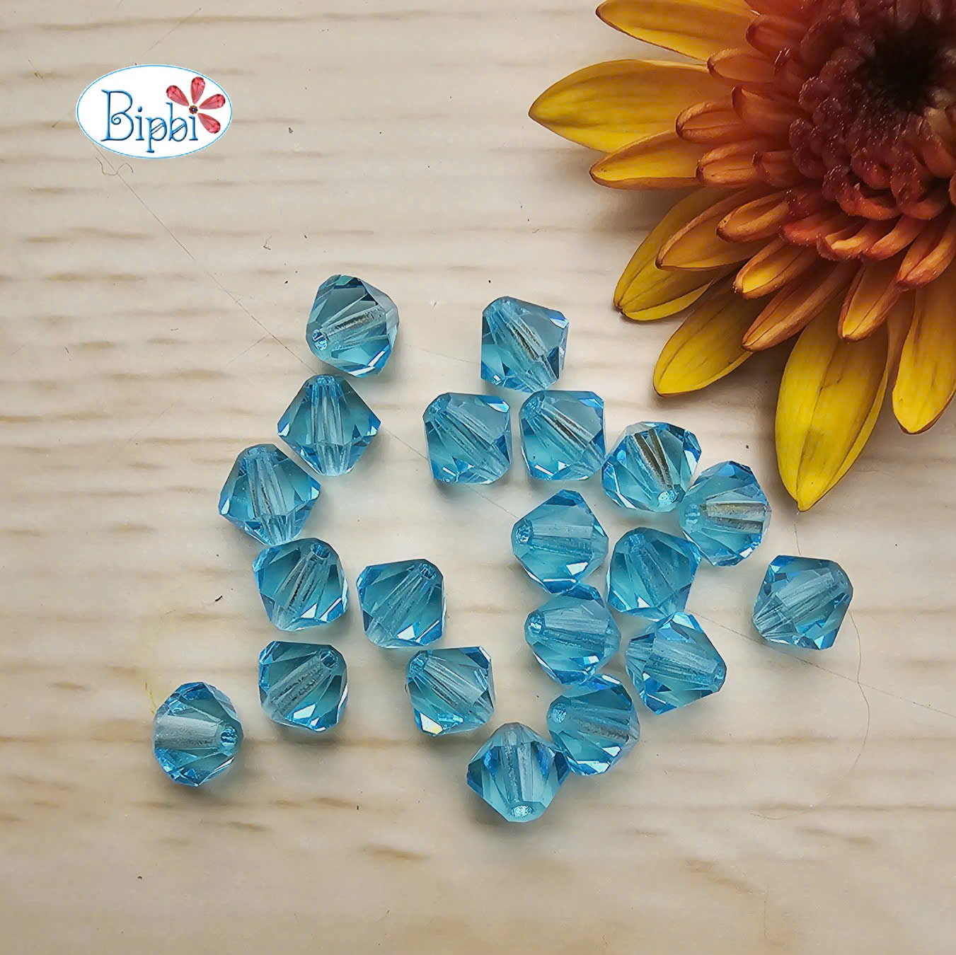 Pha lê Preciosa 6mm màu xanh aquamarine