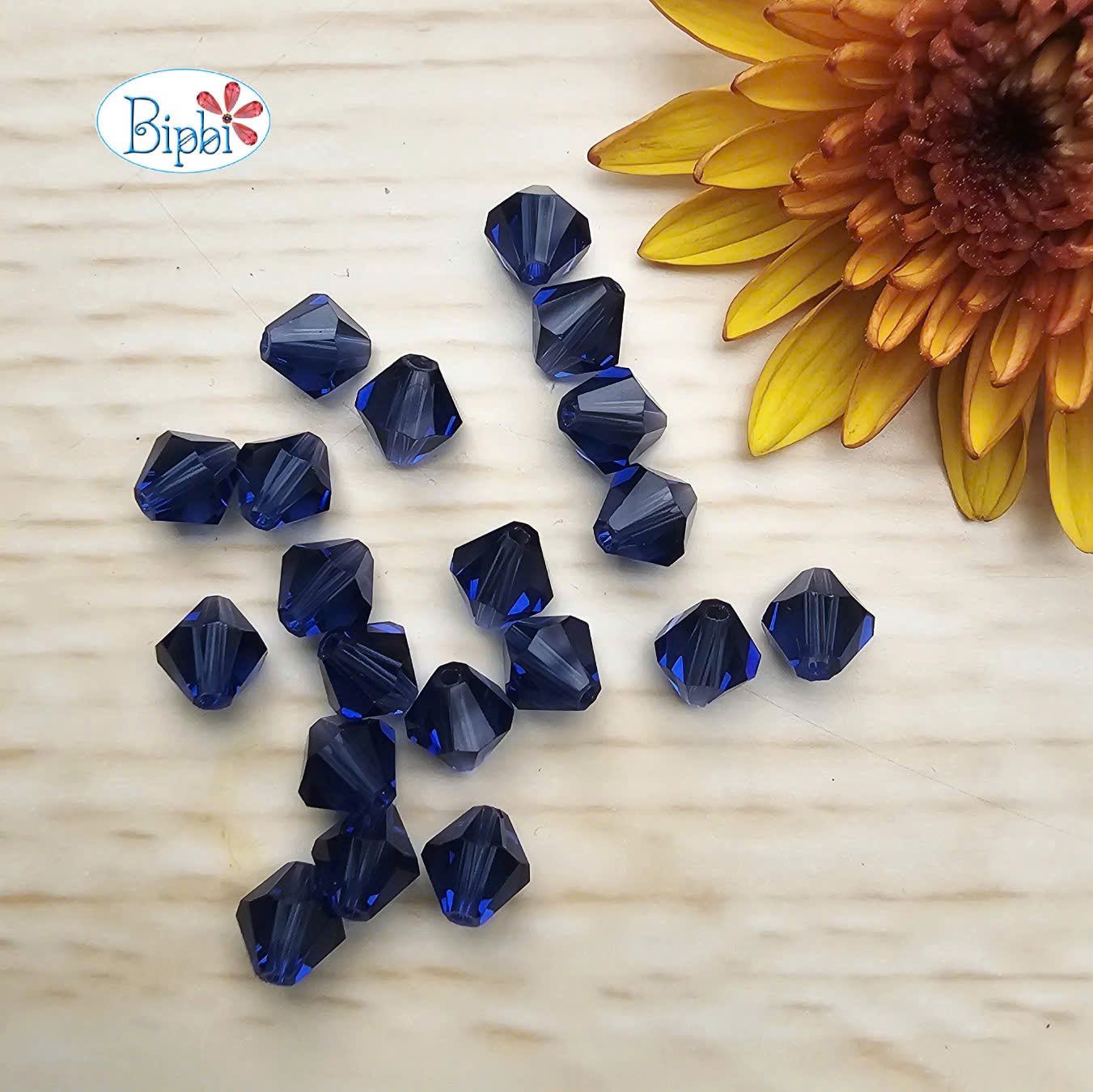 Pha lê Preciosa 6mm màu xanh mực montana