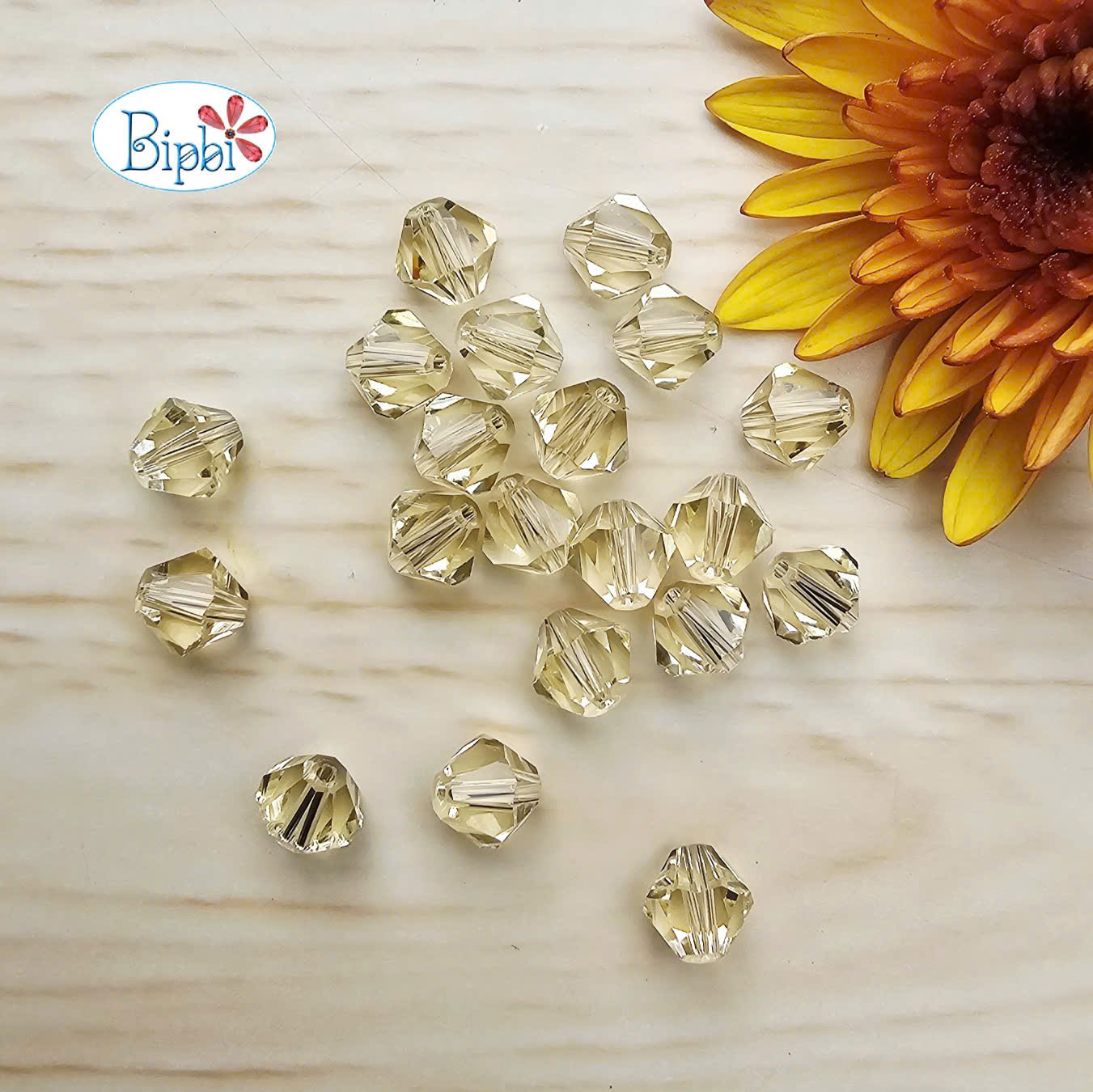 Pha lê Preciosa 6mm màu vàng chanh jonquill
