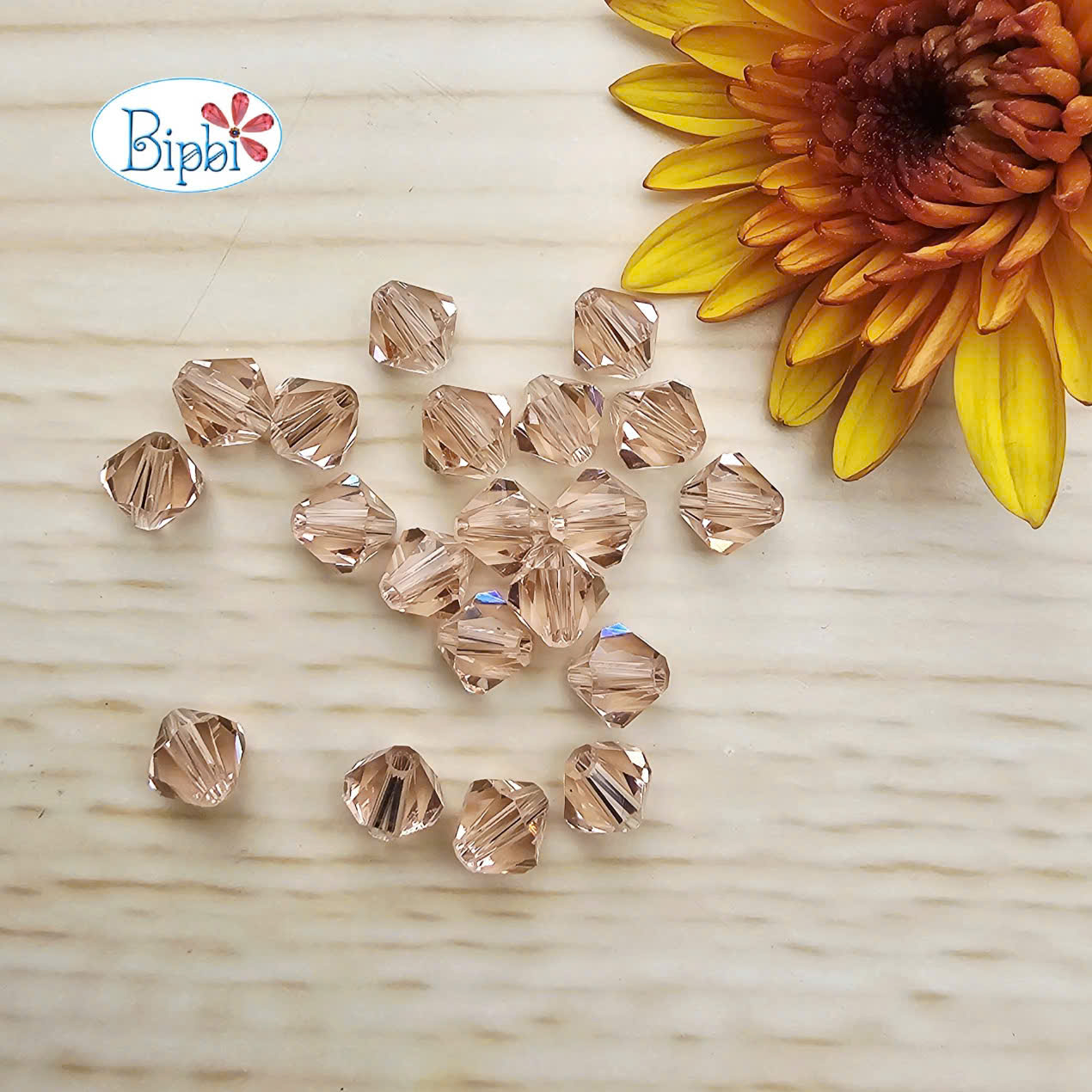 Pha lê Preciosa 6mm màu hồng light rose