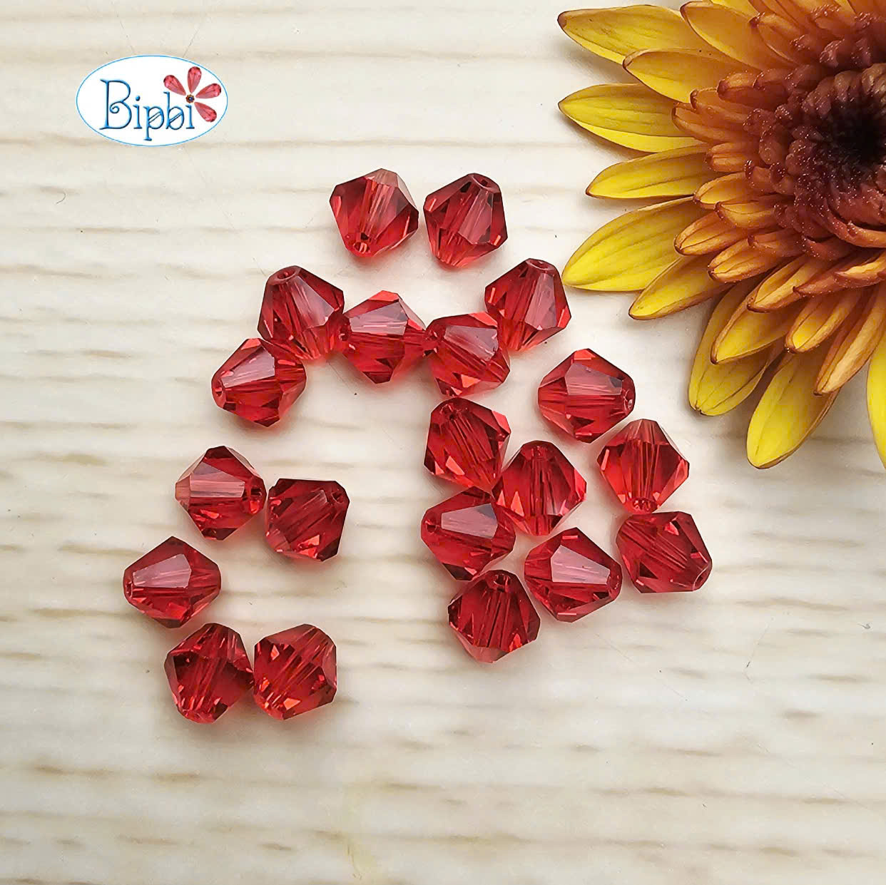 Pha lê Preciosa 6mm màu đỏ tươi light siam