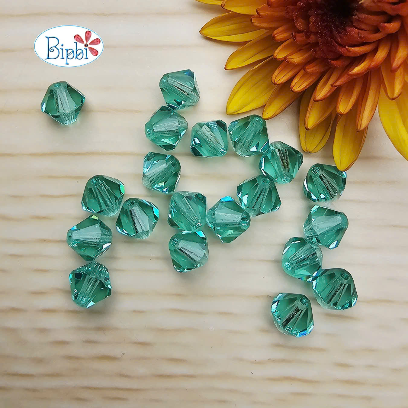 Pha lê Preciosa 6mm màu xanh ngọc caribeen sea