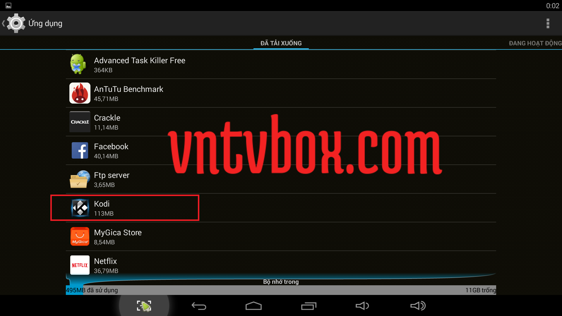 Hướng dẫn xóa bỏ, gỡ bỏ ứng dụng trên Android Tv Box