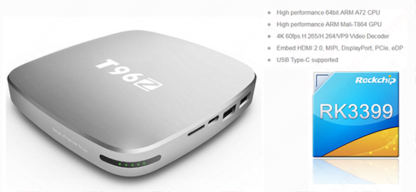Android TV Box ram 4 GB mã hiệu T96Z rom 64GB chip khủng RK3399