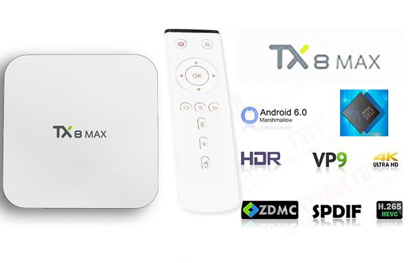 Android TV Box TX8 MAX Amlogic S912 Ram 3GB Rom 16GB mạnh mẽ bình dân