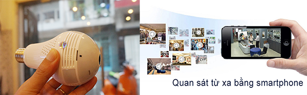 Camera Wifi hình bóng đèn ngụy trang cực tốt với góc quay 360 độ HD