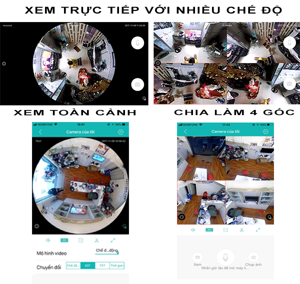 Camera Wifi hình bóng đèn ngụy trang cực tốt với góc quay 360 độ HD