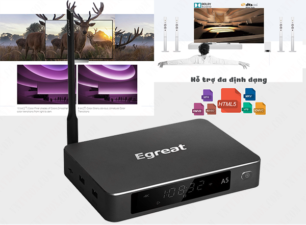 Egreat A5 android tv box chuyên 4K Ultra HD Blu-ray CPU Hi3798C V200