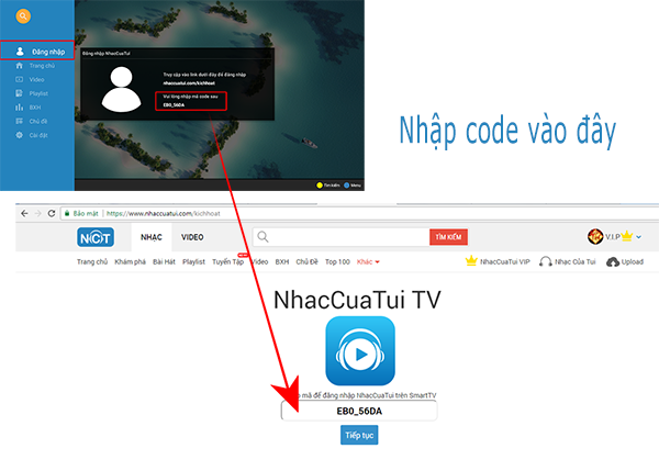 Kích hoạt VIP NhacCuaTui TV nghe nhạc xem video Full HD