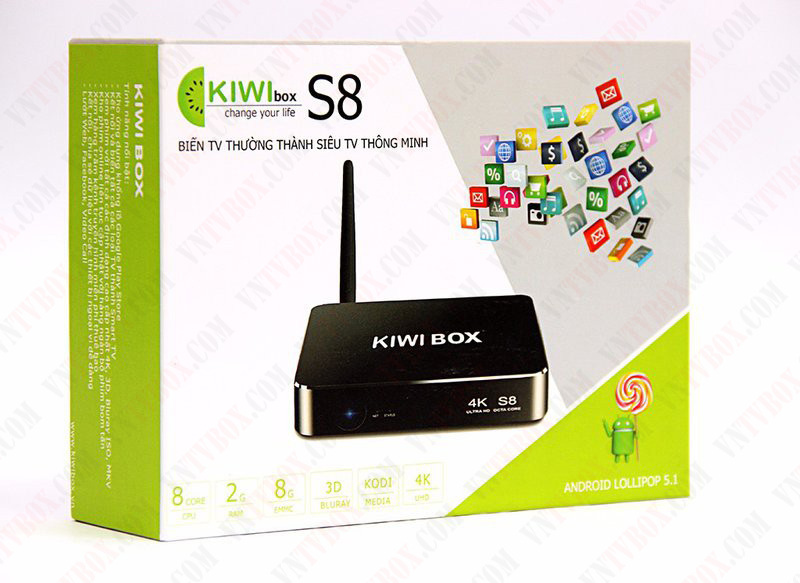 Kiwibox S8 chip lõi 8 ram 2gb rom 8gb giá rẻ bèo dán mác hàng Việt