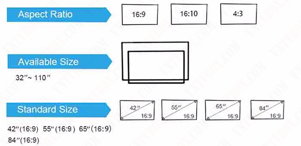 Khung màn hình cảm ứng cho TV 55 60 65 70 80 82 100 inch