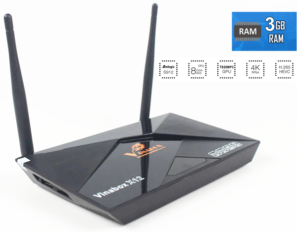 Vinabox x12 phiên bản mới 2017 Ram 3GB ROM 16GB Android 7 chip 8 nhân