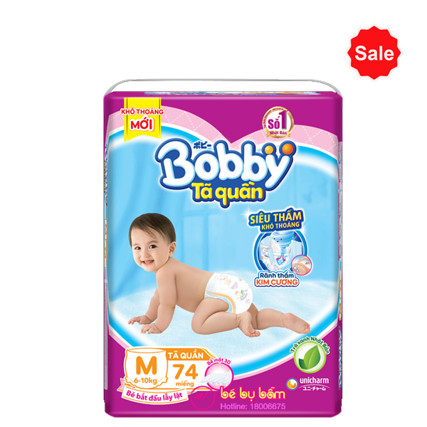 Tã - Bỉm quần Bobby M74 (6-10 kg)