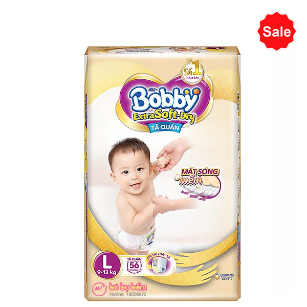 Tã - Bỉm quần Bobby Extra Soft Dry L56 (9-13kg)