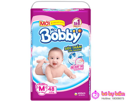Tã - bỉm dán Bobby siêu mỏng M48 (6-10kg)