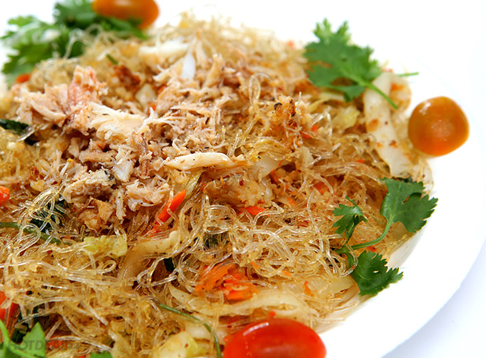 miến xào cua tuyết đóng hộp