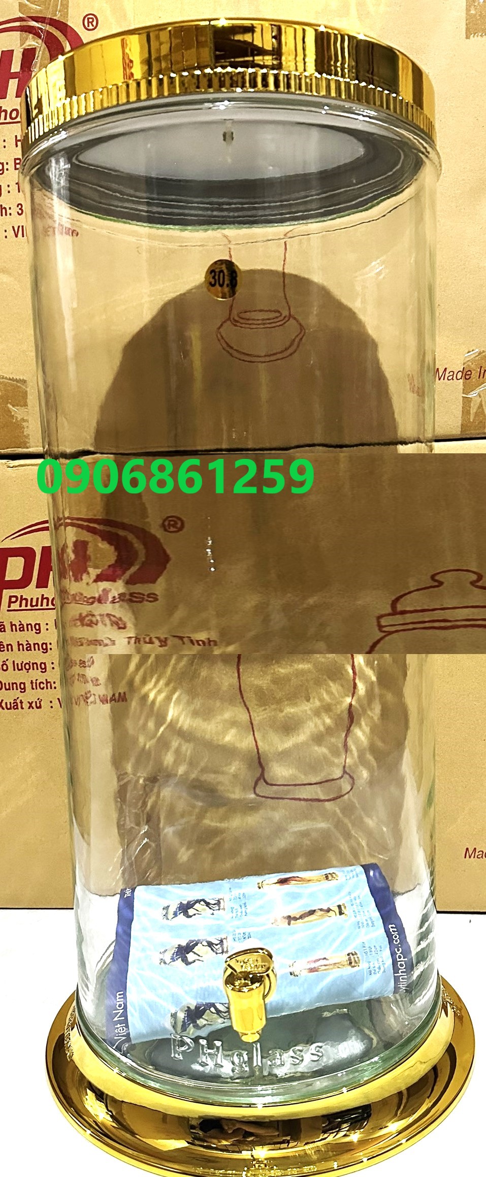 bình trụ phú hòa 30,8 lít có van