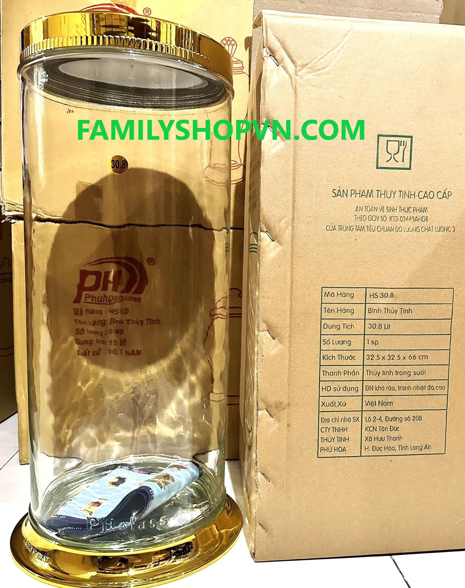 bình thủy tinh ngâm rượu phú hòa 30,8 lít