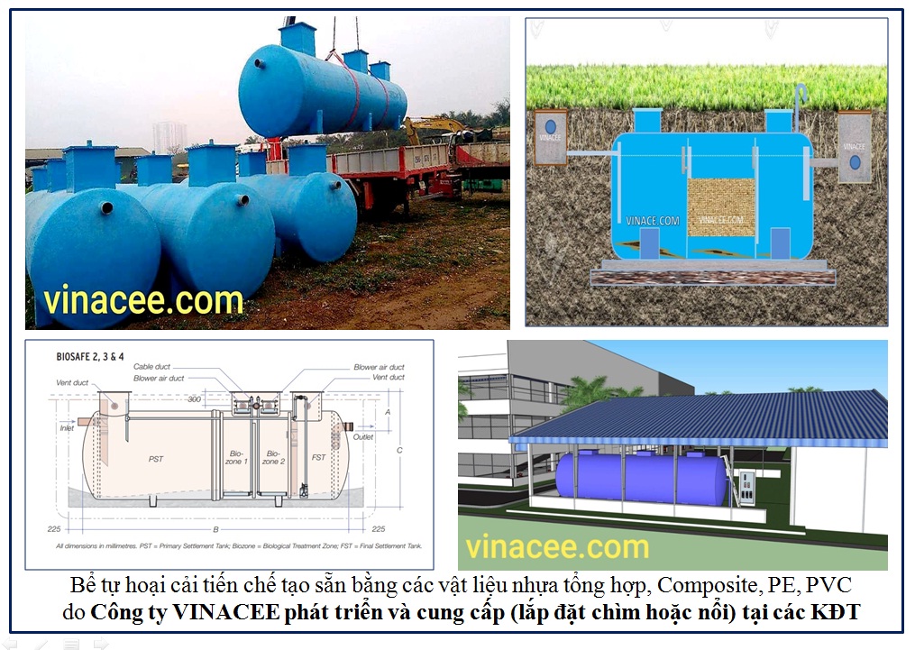 Bể tự hoại cải tiến – Thiết bị xử lý nước thải cho các căn biệt thự, căn hộ shophouse.