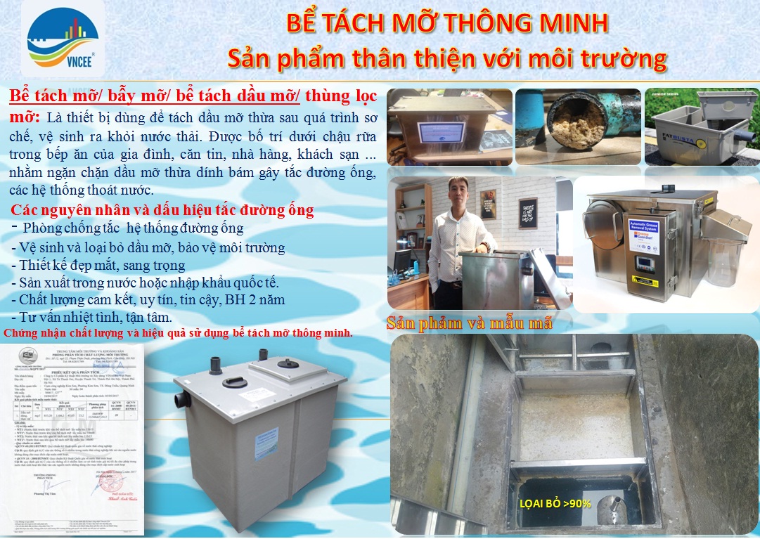 Tập trung triển khai ứng dụng thiết bị tách dầu mỡ tại khu vực phát sinh dầu mỡ 