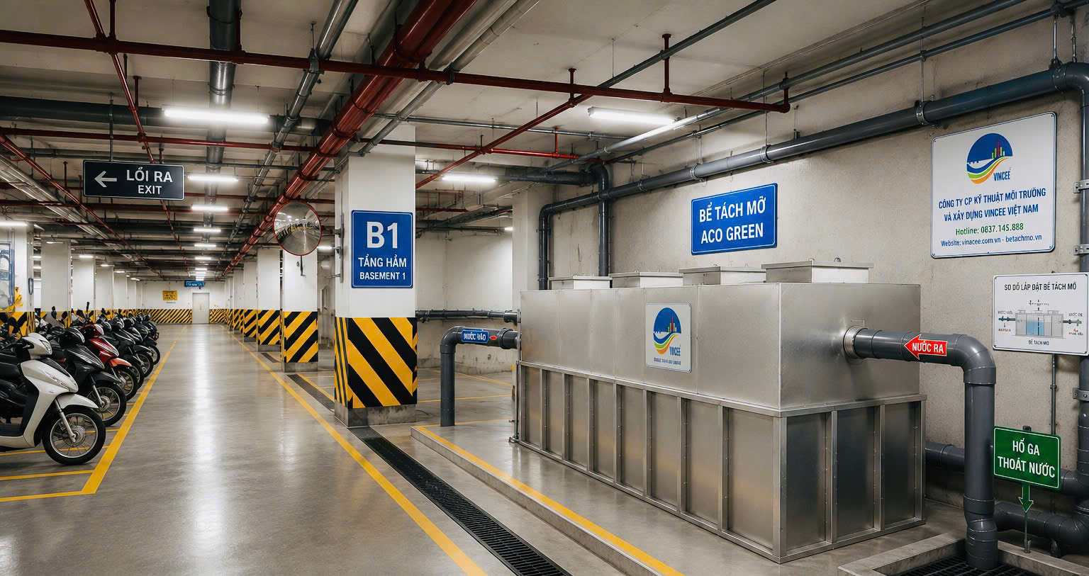 Bể tách mỡ công nghiệp ACO Green: Thiết kế, nguyên lý hoạt động và bản vẽ lắp đặt [Cập nhật 2026]