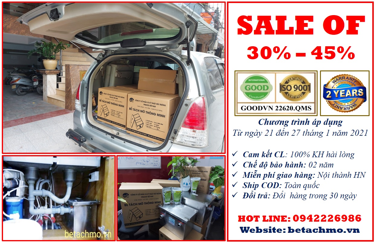 99 % Sự lựa chọn là thông minh khi mua bể tách mỡ chính hãng