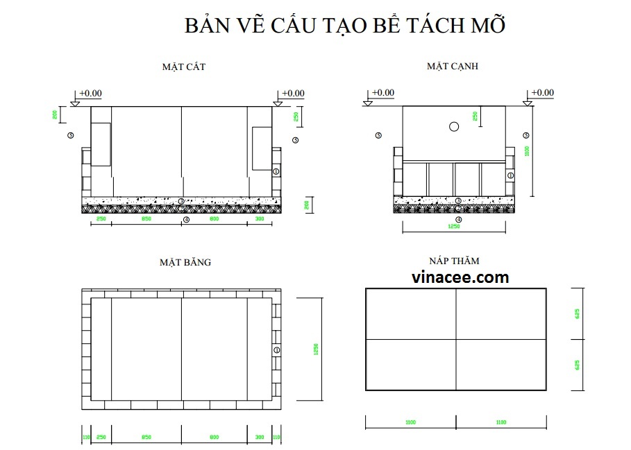 Giới thiệu 10 mẫu thiếu kế bể tách mỡ cho dự án Xử lý nước thải