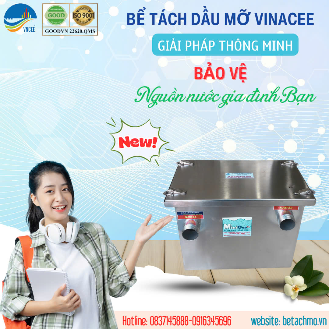 Bể Tách Mỡ Inox 304 3 Ngăn – Báo Giá 2026, Hàng Công Ty, Bảo Hành 24 Tháng
