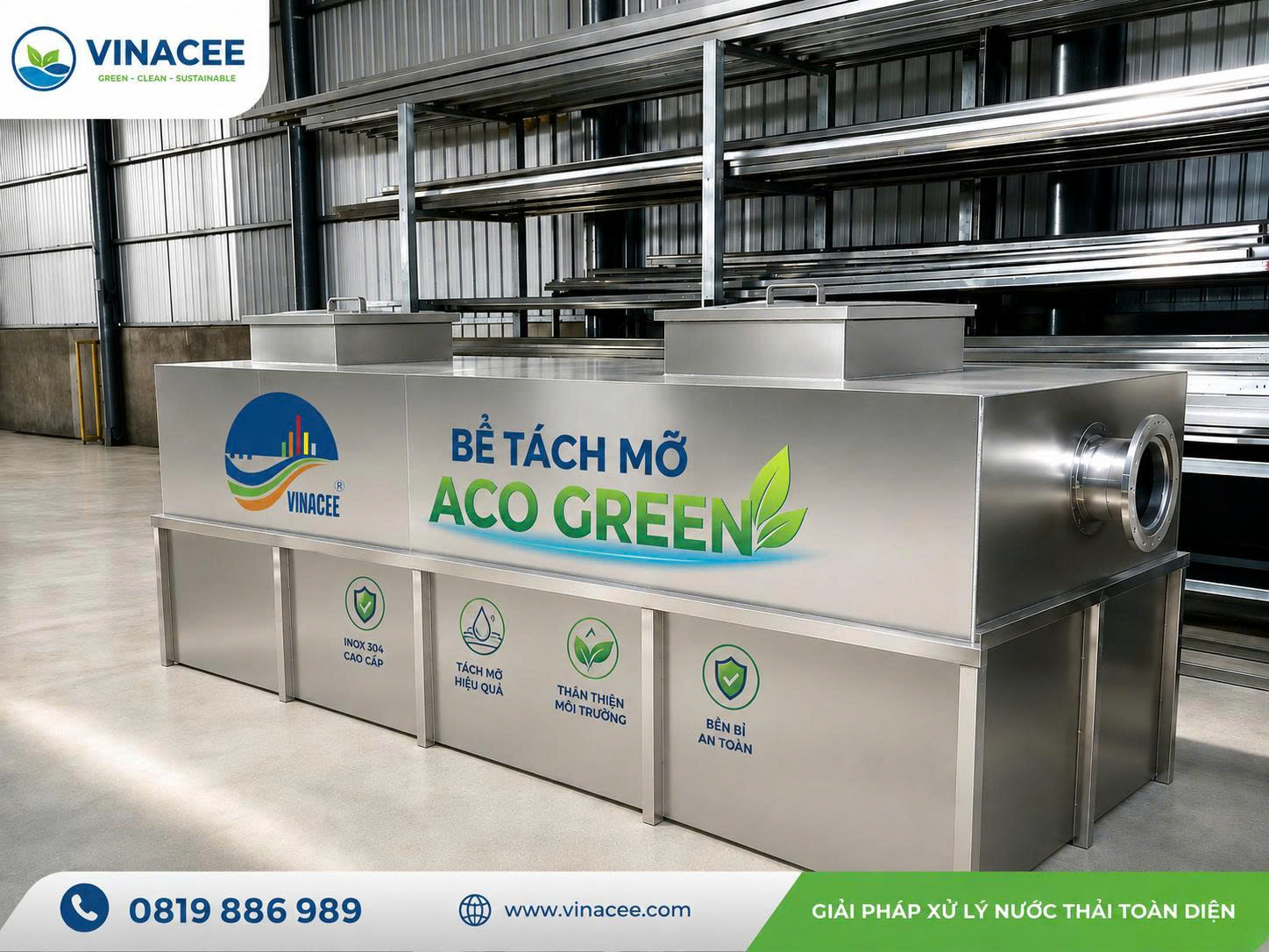 Bể tách mỡ công nghiệp ACO Geen dự án trường học  