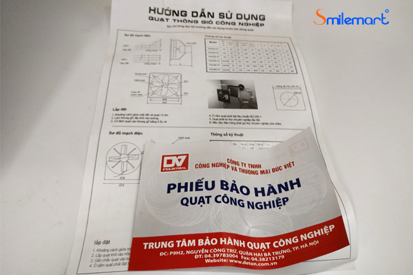 phieu bao hanh Quat thong gio cong nghiep Deton FAG 30-4T