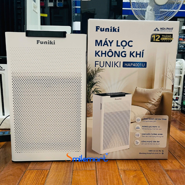 Máy lọc không khí Funiki HAP4001U diện tích lọc 40 m2, diệt khuẩn UV, 4 chế độ quạt , bảo hành 24 tháng