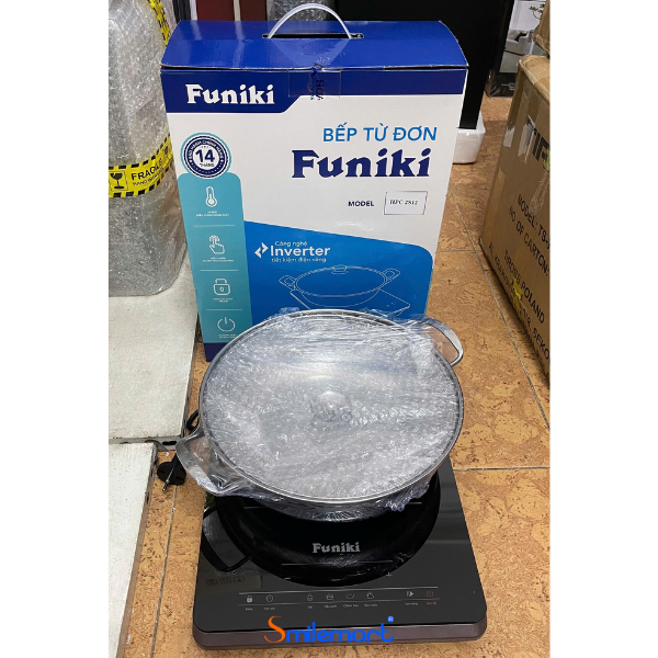(Bảo hành 14 tháng - Tặng nồi lẩu inox) Bếp từ đơn Funiki HPC 2S12 2000W, bảng điều khiển cảm ứng, kính chịu nhiệt