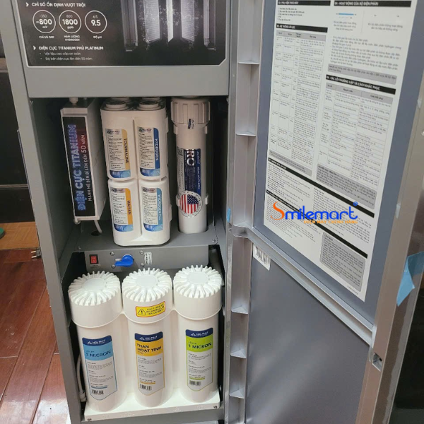 ( Miễn phí lắp đặt + Tặng lõi lọc thô)Máy lọc nước Hòa Phát Hydrogen ion kiềm RO HyperS HPA856 / HPA855 12 lõi lọc, bảo hành 36 tháng