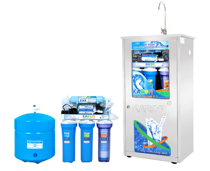 Máy lọc nước Karofi 8 lõi bình áp thép (Có tủ)