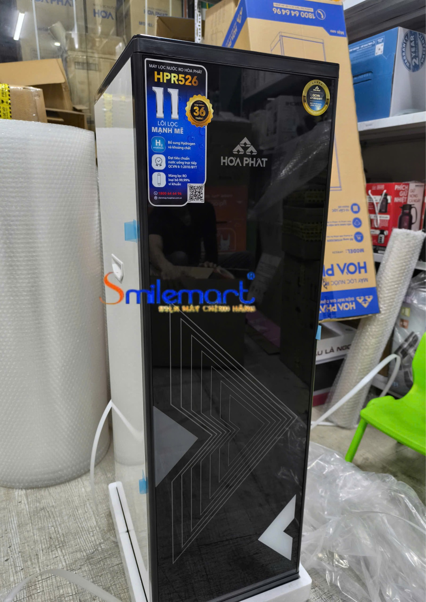 ( Miễn phí lắp đặt + Tặng kèm 3 lõi lọc thô) Máy lọc nước RO tủ đứng Hòa Phát HPR526 11 lõi - Bảo hành 36 tháng