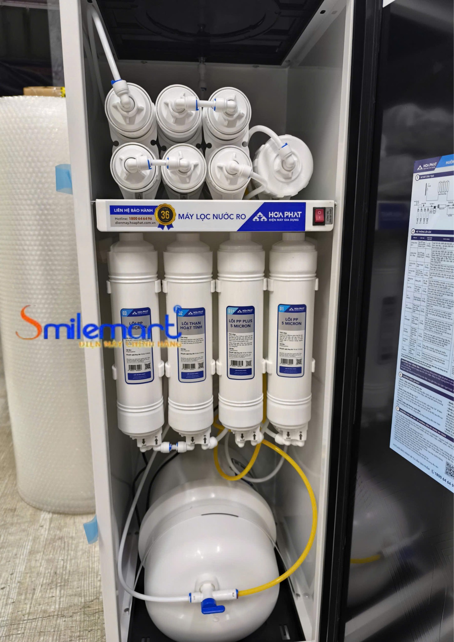 ( Miễn phí lắp đặt + Tặng kèm 3 lõi lọc thô) Máy lọc nước RO tủ đứng Hòa Phát HPR526 11 lõi - Bảo hành 36 tháng