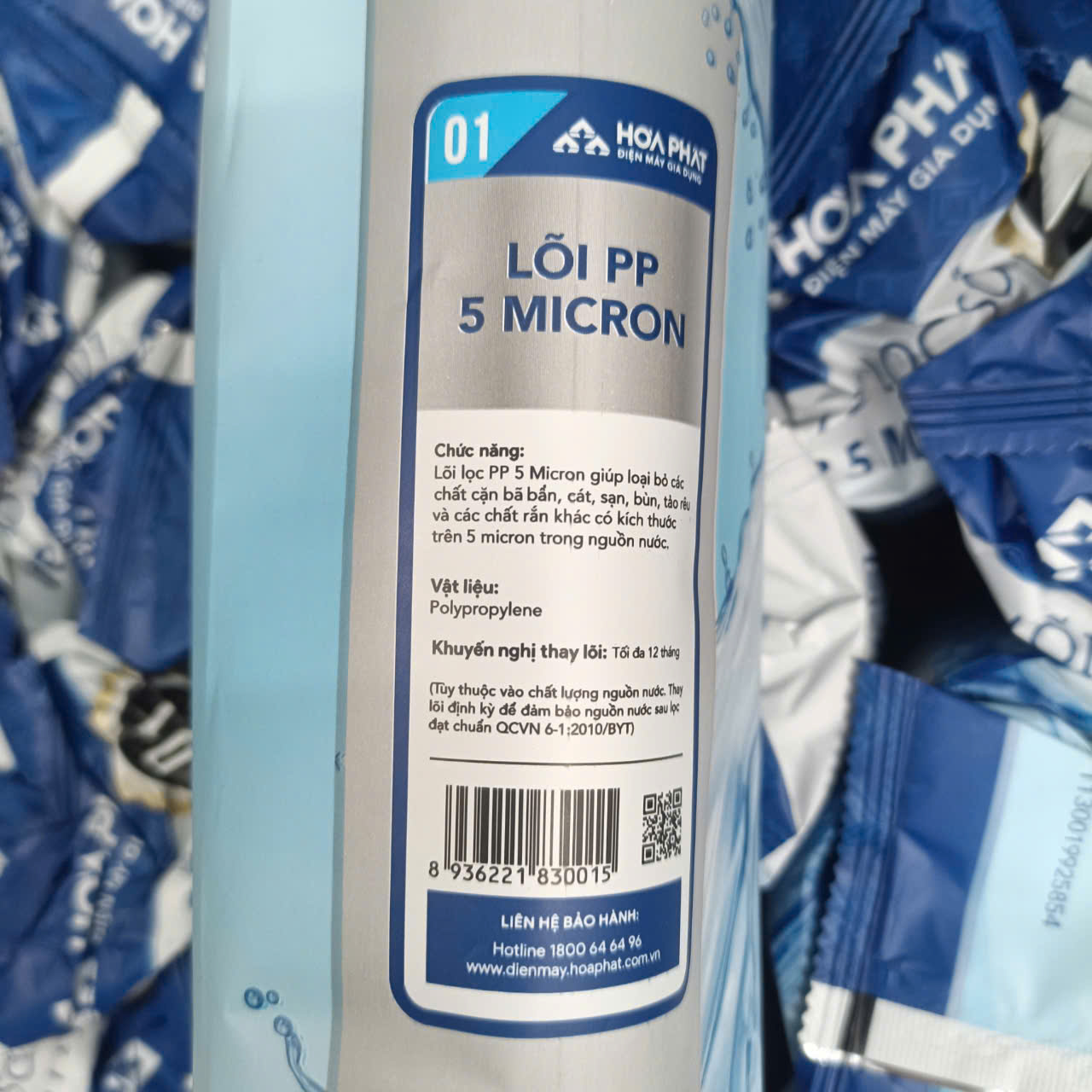 Lõi lọc thô Hòa Phát số 1 PP 5 Micron (Đóng túi)