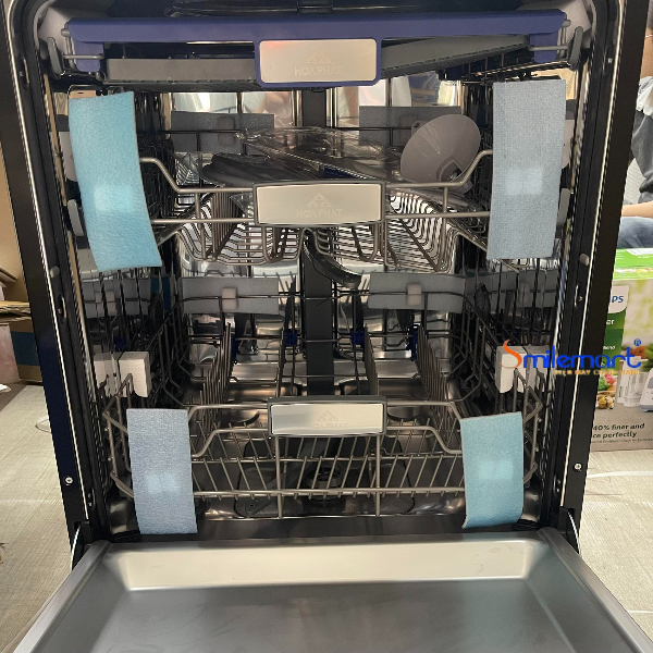 (Bảo hành 36 tháng) Máy rửa bát 14 bộ Hòa Phát HD F1407DBB.TM công nghệ sấy Turbo, 7 chương trình rửa, 3 giá đỡ,