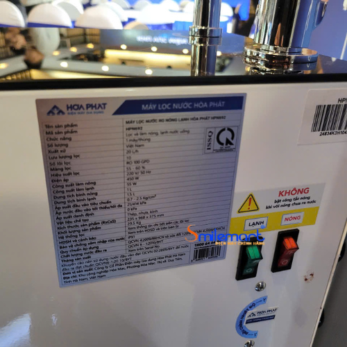 ( Miễn phí lắp đặt + tặng lõi thô) Máy lọc nước RO nóng nguội lạnh Hòa Phát HPN692 siêu mỏng, 10 lõi lọc - Bảo hành 36 tháng